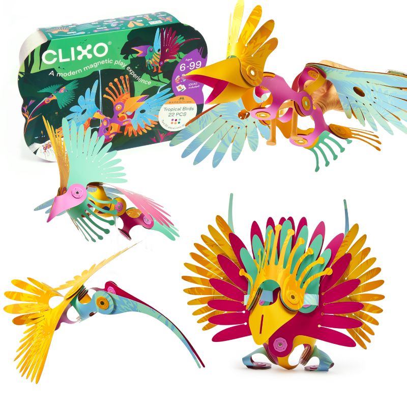 Магнитен Конструктор Tropical Birds Pack 22 Части на Clixo