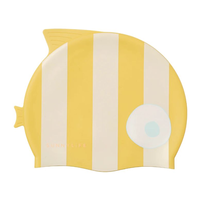 Детска Шапка за Плуване Finn the Fish Mustard Stripe на SunnyLife