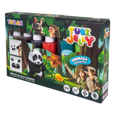 Комплект за 3D Гел Фигурки с 6 цвята Tubi Jelly Животни на Tuban