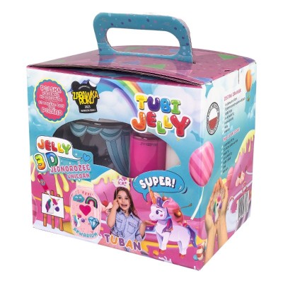 Комплект за 3D Гел Фигурки с 6 цвята и малък аквариум Tubi Jelly Еднорог на Tuban