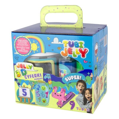 Комплект за 3D Гел Фигурки с 6 цвята и малък аквариум Tubi Jelly Числа на Tuban
