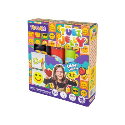 Комплект за 3D Гел Фигурки с 3 цвята Tubi Jelly Емоджи на Tuban